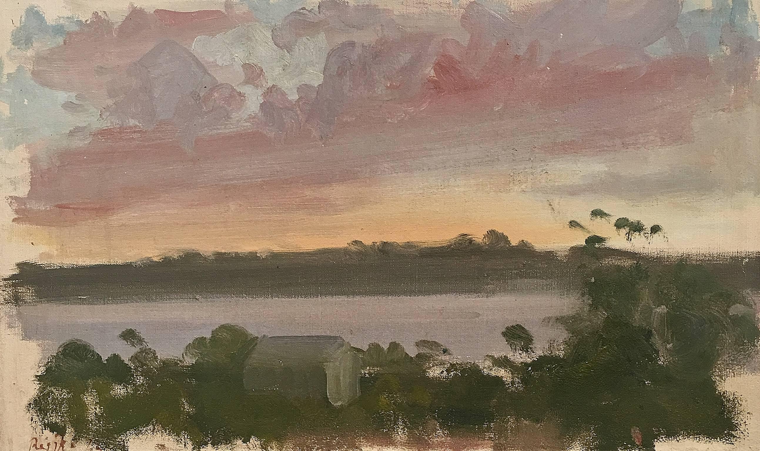Paul Resika Landscape Painting - Sunset, Chilmark, Martha's Vineyard