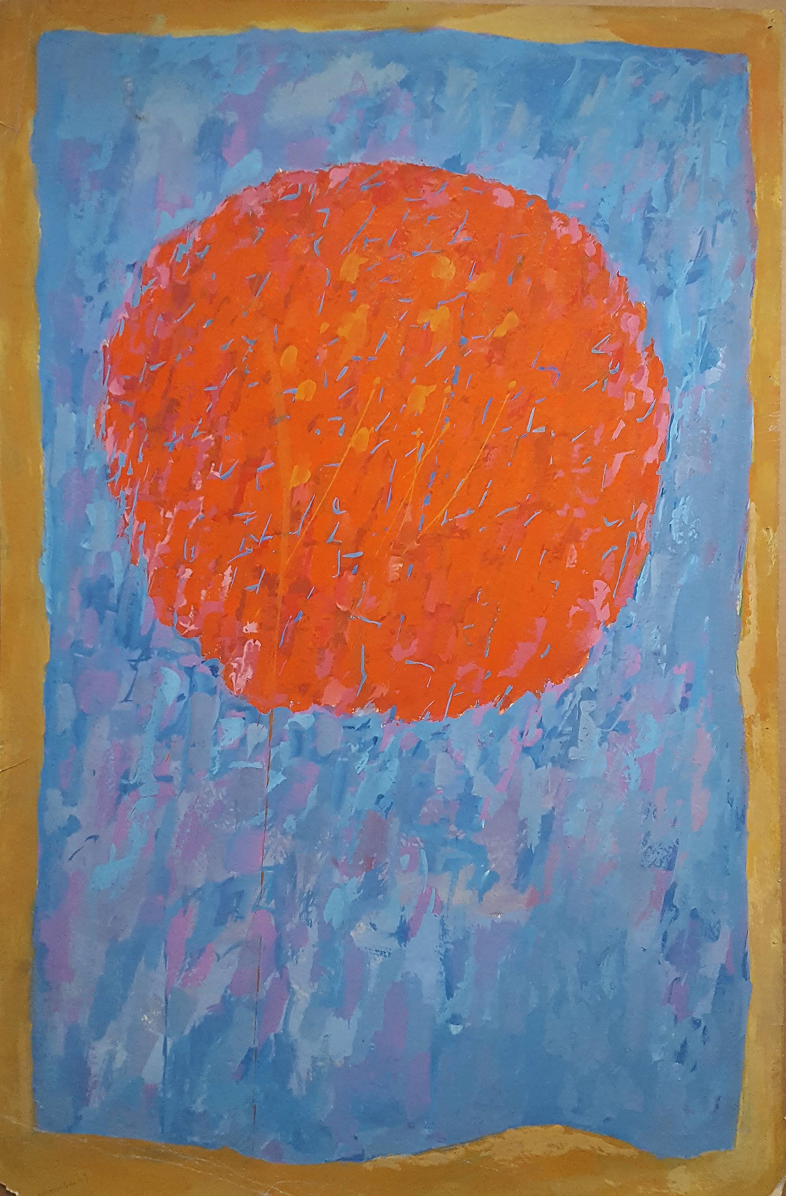 Rex Ashlock Abstract Painting - Untitled Orange Moon