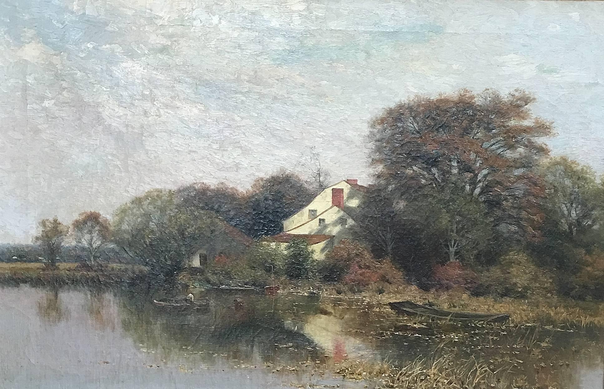 Charles Harry Eaton Landscape Painting - Fishing on a Summer's Day
