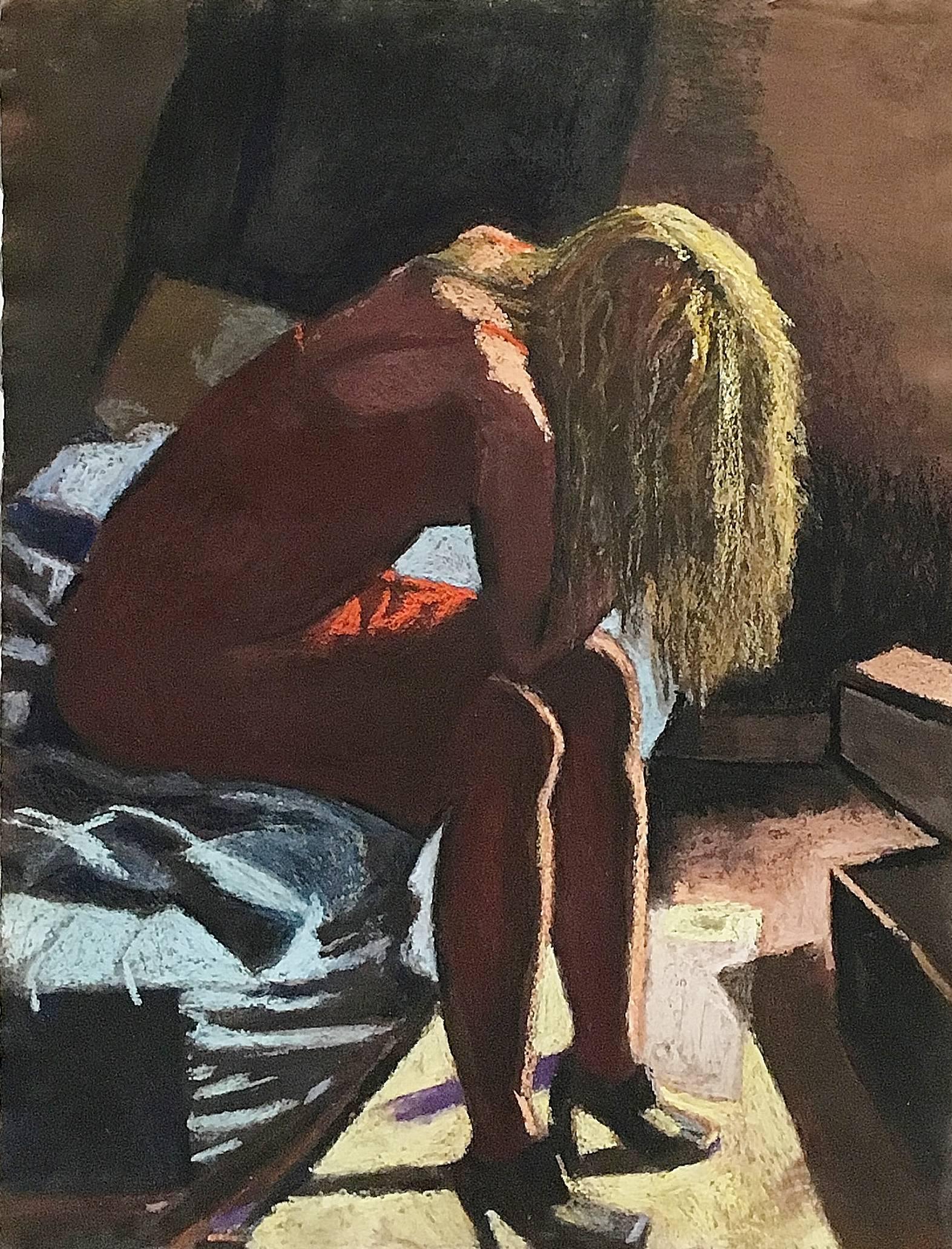 Gabriel Laderman Interior Painting - Monika Alone