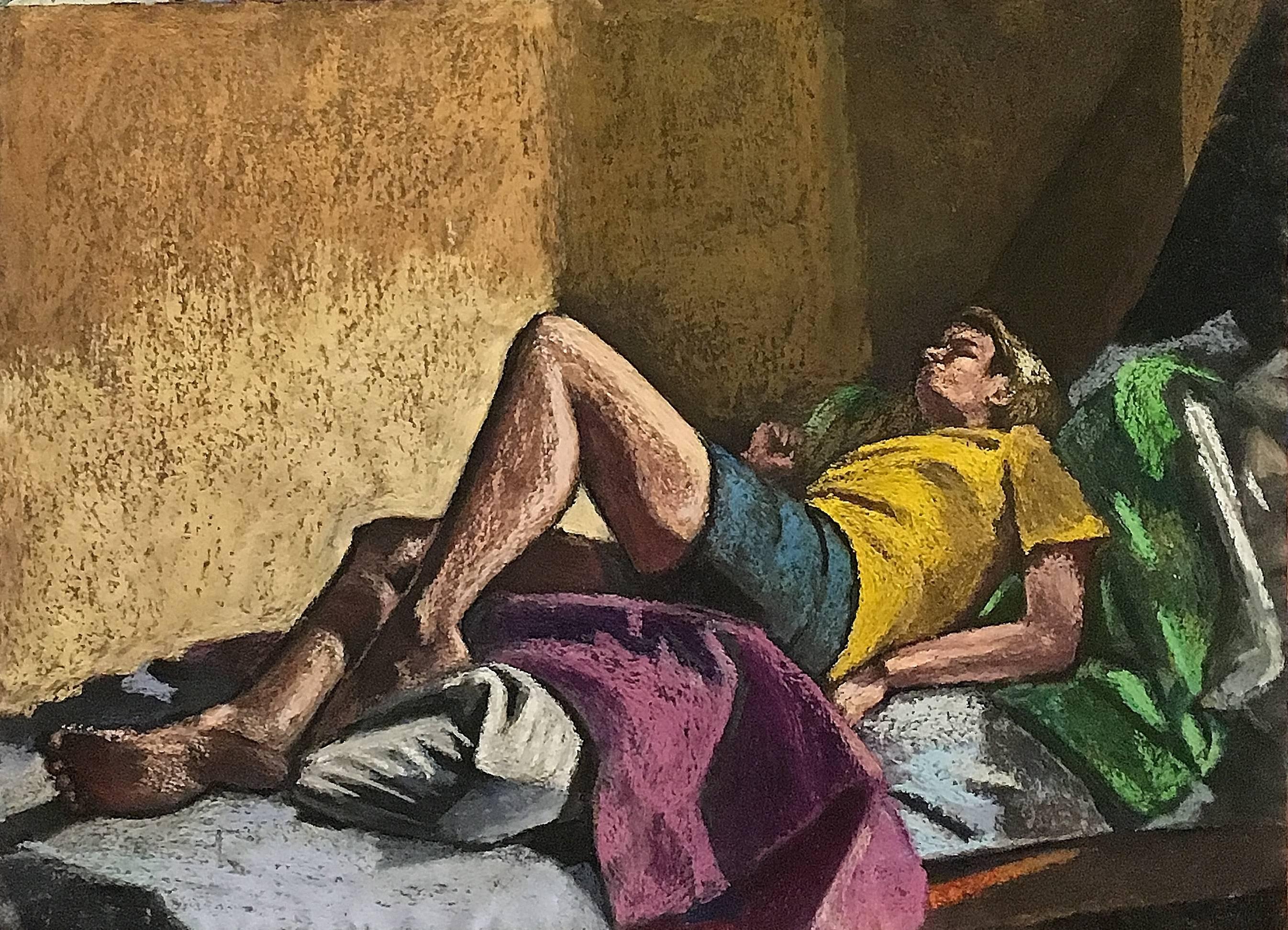 Gabriel Laderman Interior Painting - Woman in the Yellow Blouse
