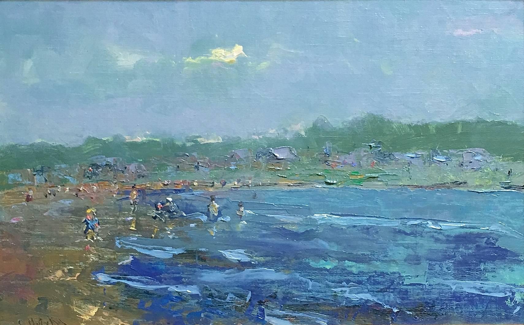 Steve Motyka Landscape Painting - Easton's Beach, Newport