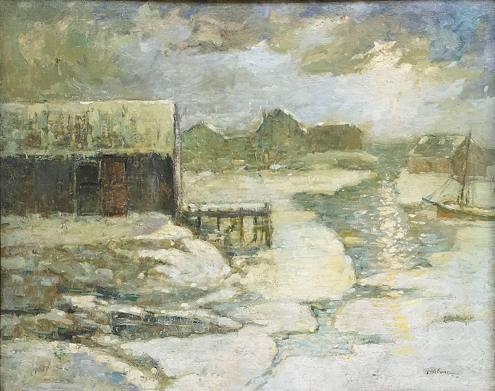 Paul Bernard King Landscape Painting - Water and Ice