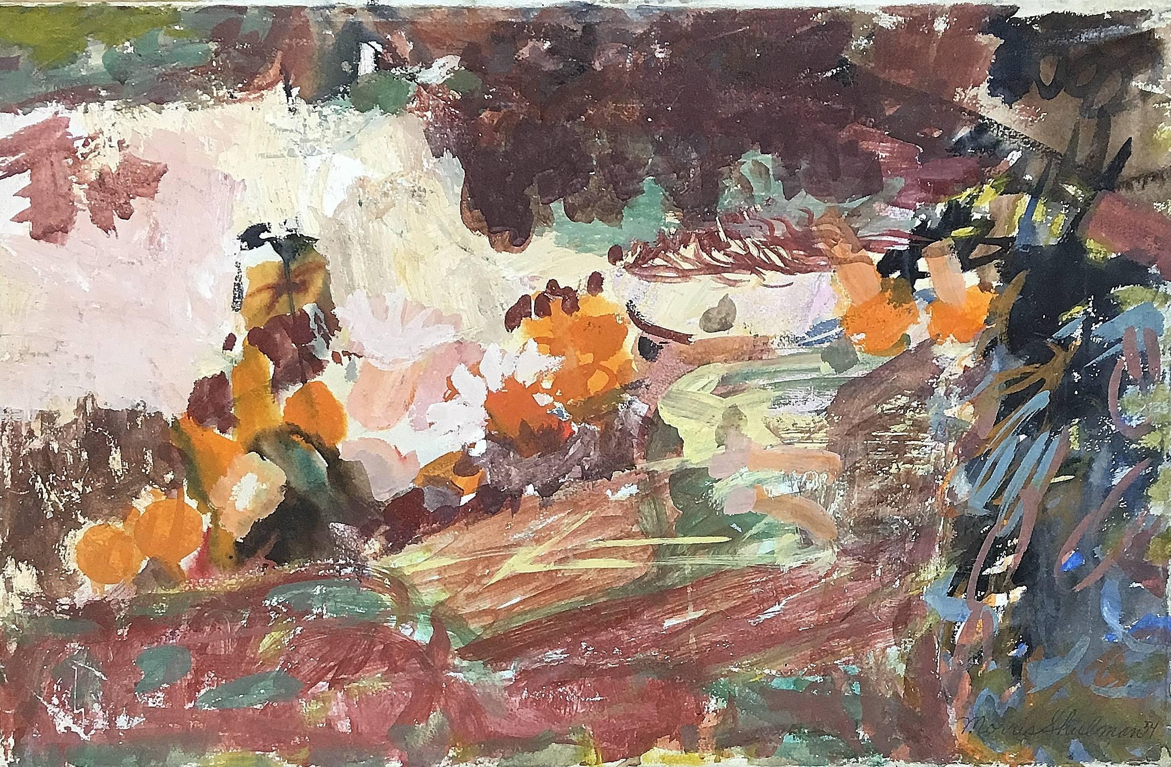 Morris Shulman Abstract Painting - Anemone Pool