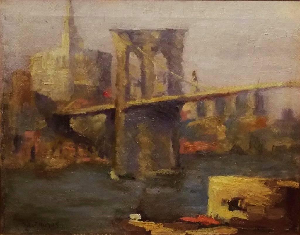 Henry Hobart Nichols Jr. Landscape Painting - Brooklyn Bridge