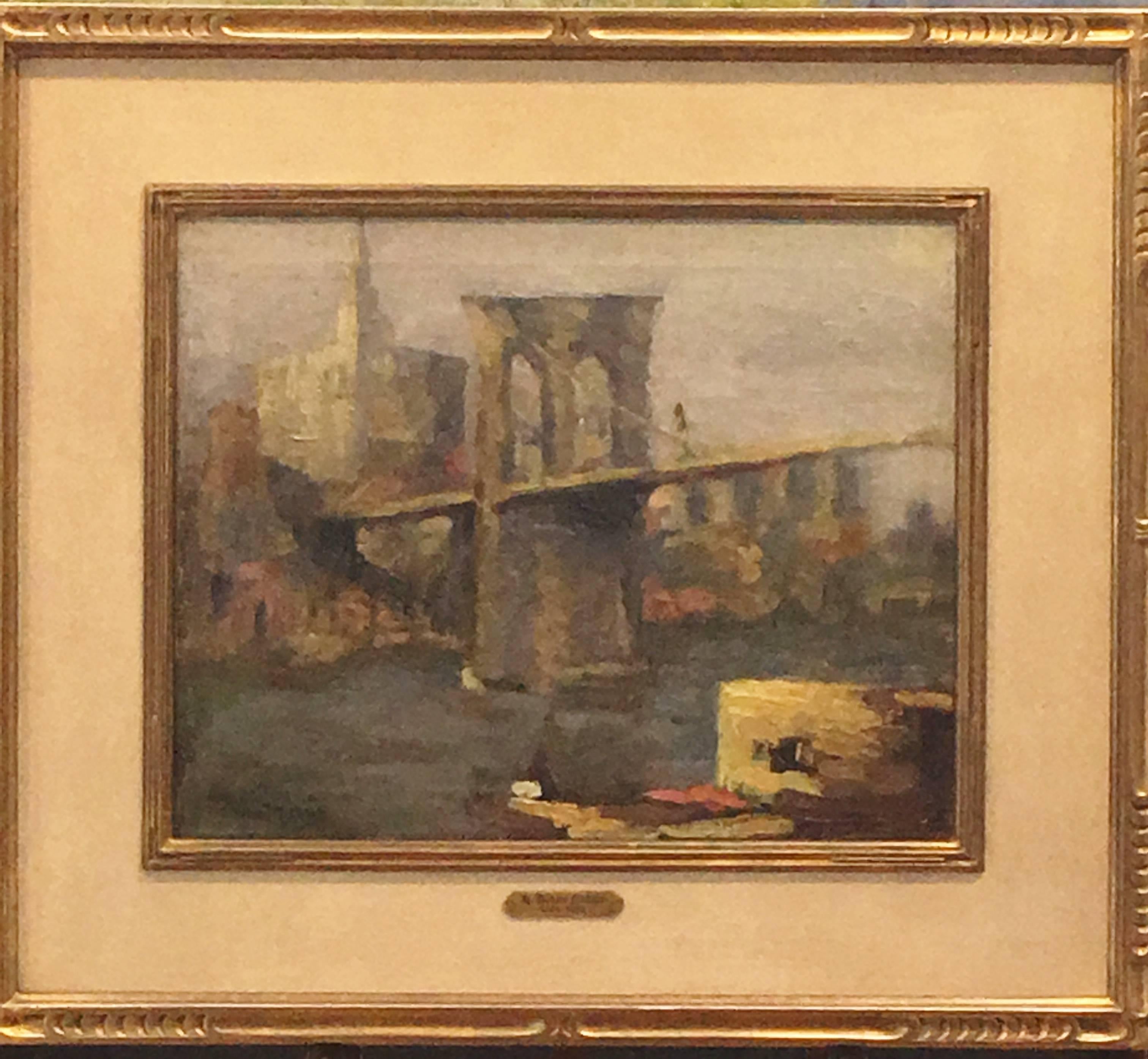 Brooklyn Bridge - Painting by Henry Hobart Nichols Jr.