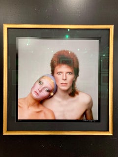 Vintage Framed 30x30" David Bowie & Twiggy Pin-Ups album cover by Justin de Villeneuve