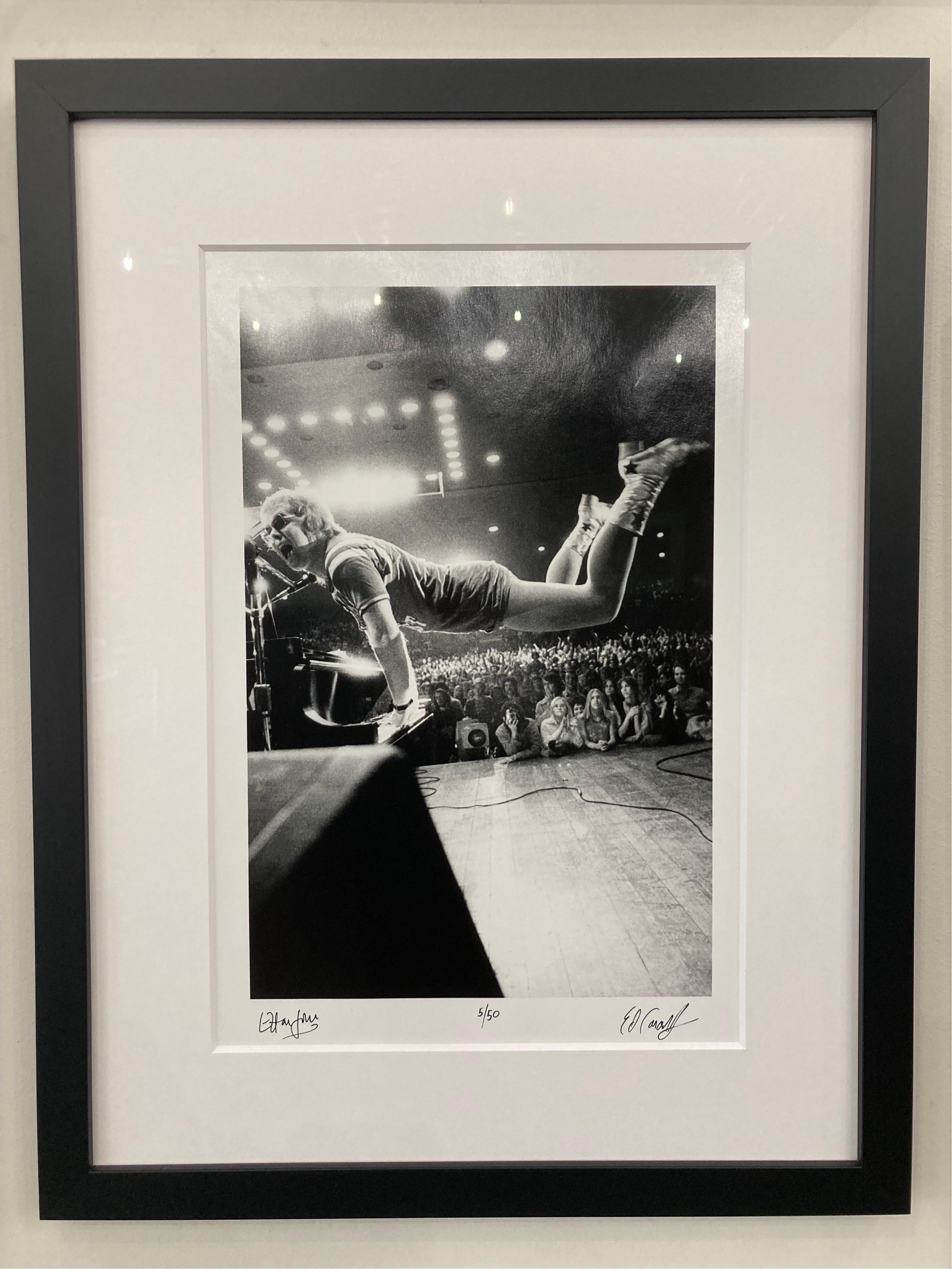 Elton John Takes Flight - Special co-signed limited edition print, framed - Photograph by Ed Caraeff
