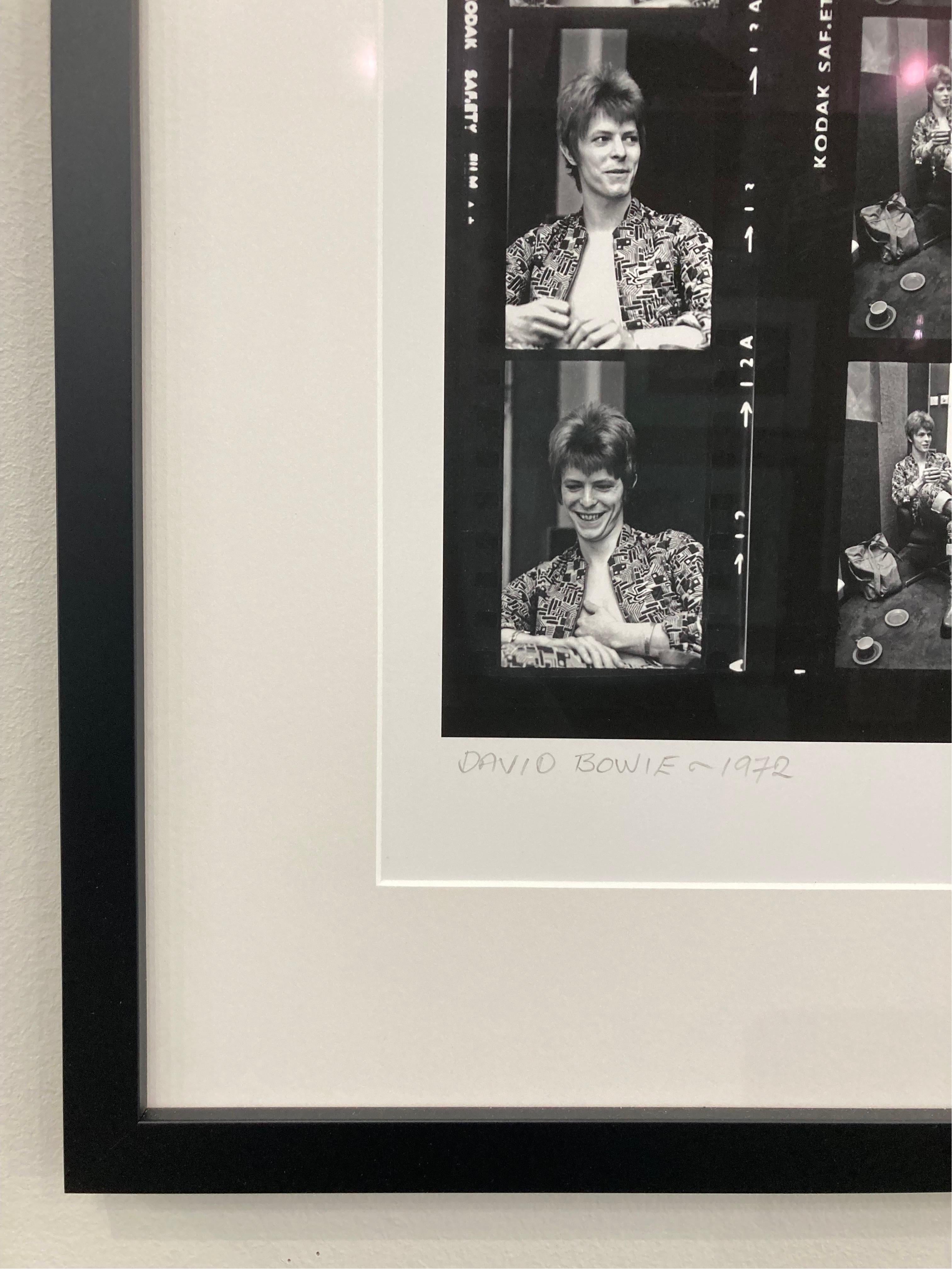 David Bowie 1972 Contact Sheet Print, Framed For Sale 2