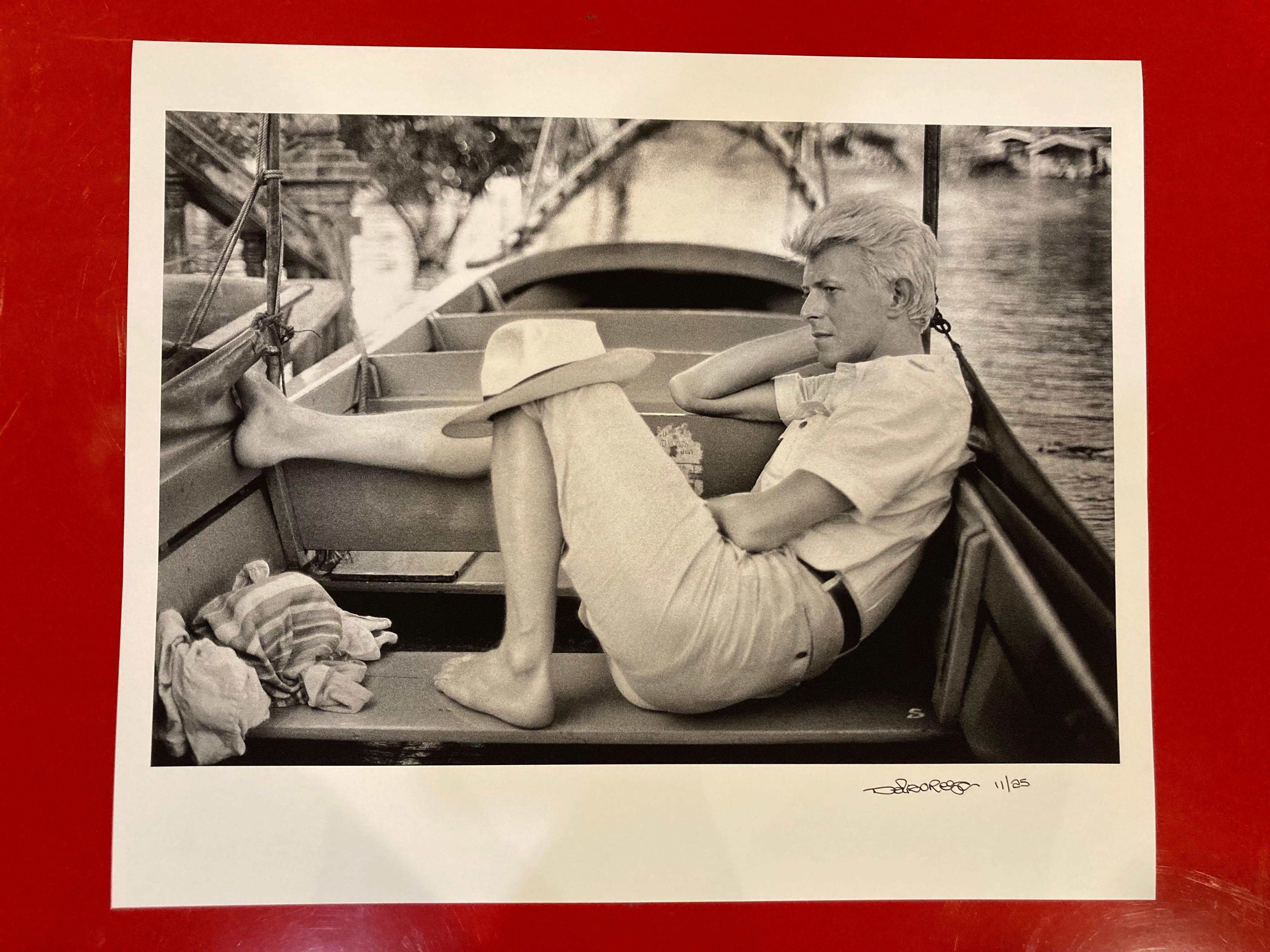 20x24” signed limited edition print of David Bowie taken by Dennis O’Regan

Taken on a boat on the Chao Phraya River, Bangkok in 1983

Signed limited edition number 11/25