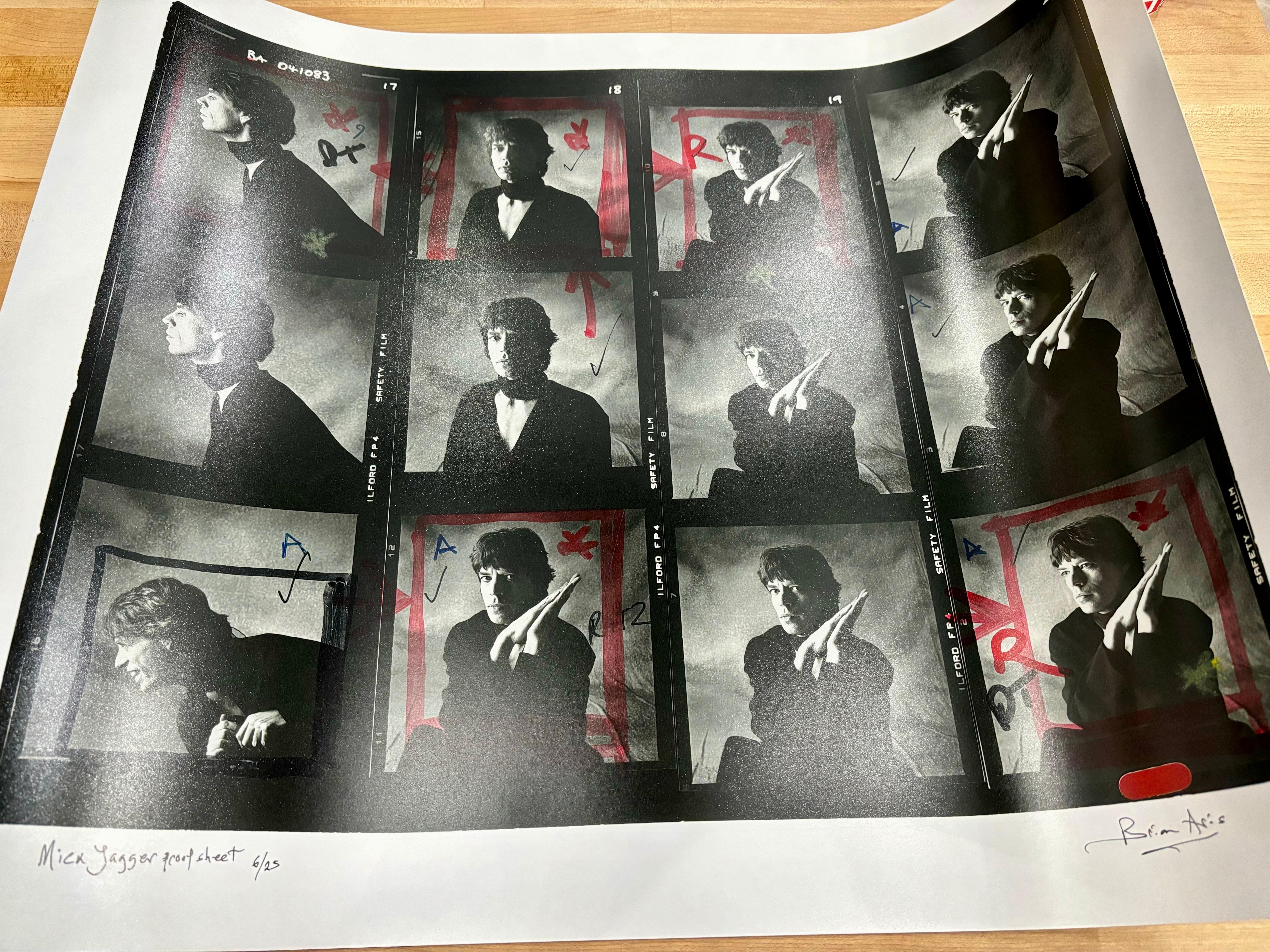 Rolling Stones Mick Jagger contact sheet by Brian Aris For Sale 2