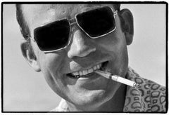 Hunter S Thompson portrait in sunglasses by Al Satterwhite