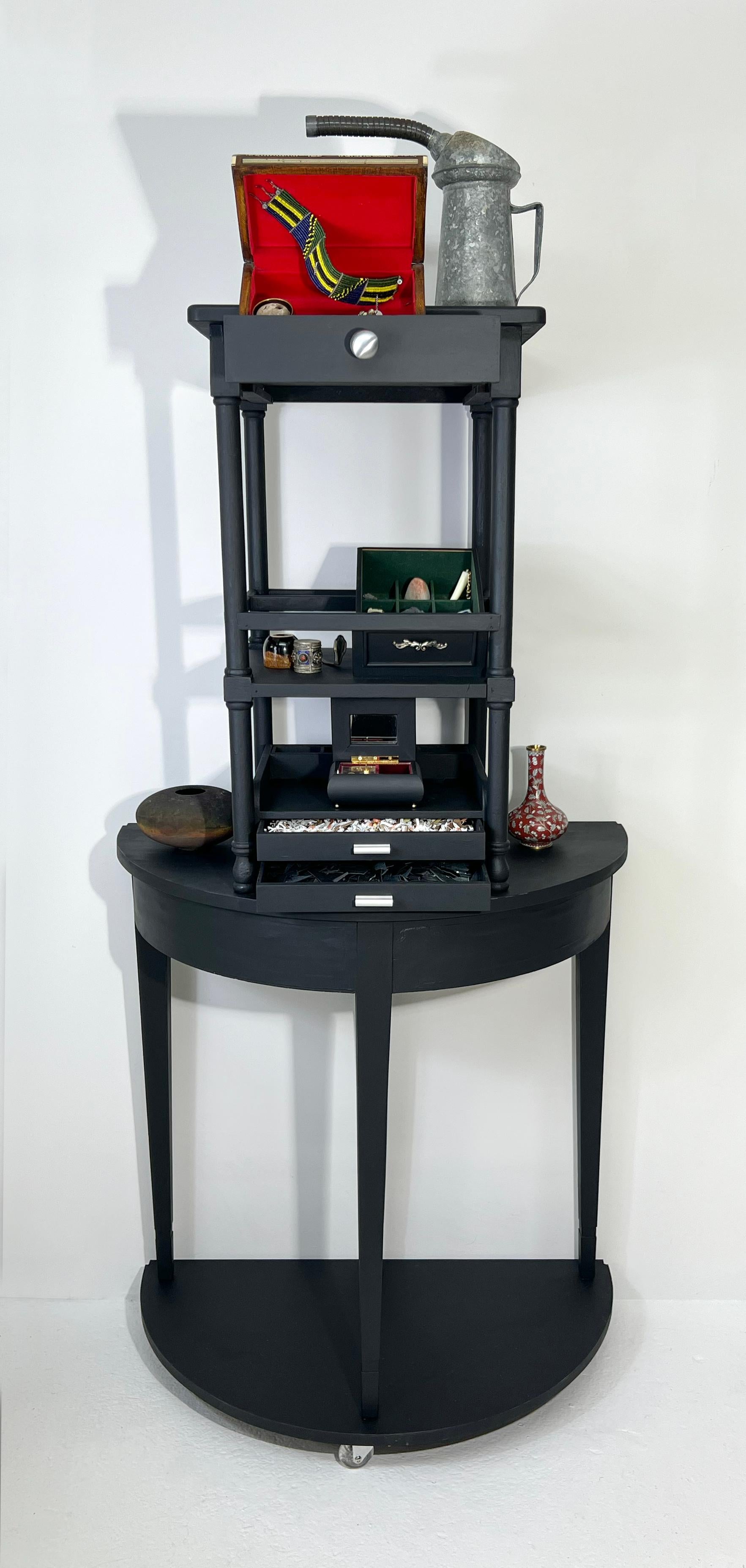 Contemporary Art Mixed Media Wunderkammer Cabinet Sculpture - Reminders 1167