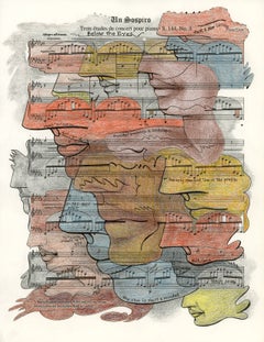Signed Feminist LGBTQ+ Colorful Pencil/Ink on Paper Drawing - Un Sospiro 418.044