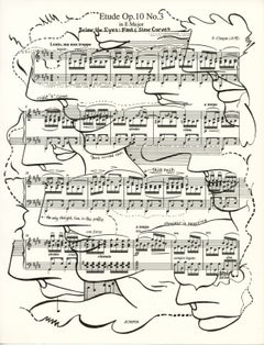 Signed Feminist LGBTQ+ Black Ink on Paper Drawing - Etude Op.10 No.3 418.045