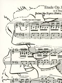 Signed Feminist LGBTQ+ Black Ink on Paper Drawing - Etude Op.10 No.3 418.045