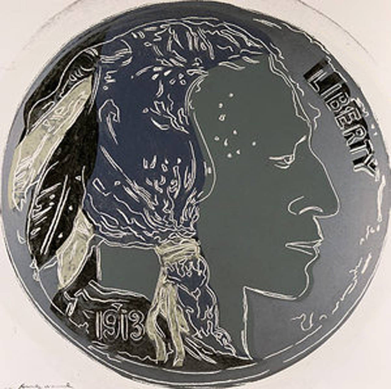 Andy Warhol Figurative Print - Indian Head Nickel, IIB. 385