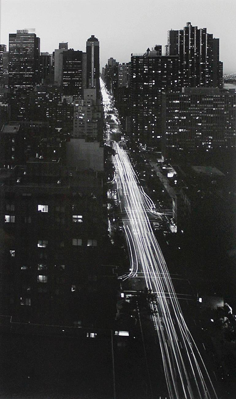 George Forss Black and White Photograph - Second Avenue Uptown, Twilight