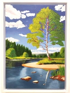 Respiration Original Oil Painting on Linen, Signed, Framed, 46 x 33 cm