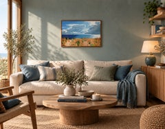 Ciel et Terre, Original Oil on Linen, Contemporary Seascape, French Coastal