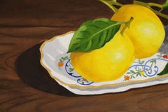Nature morte aux citrons, Original Oil on Linen, Contemporary Still Life, Lemons