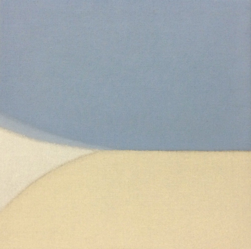 Untitled (Blue/ White) - Painting by Susan Vecsey