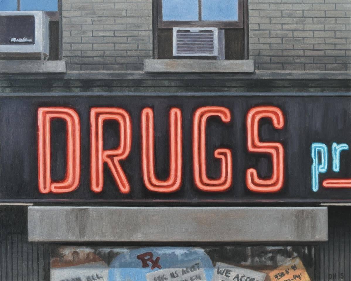 Drugs, Framed - Painting by Danny Heller