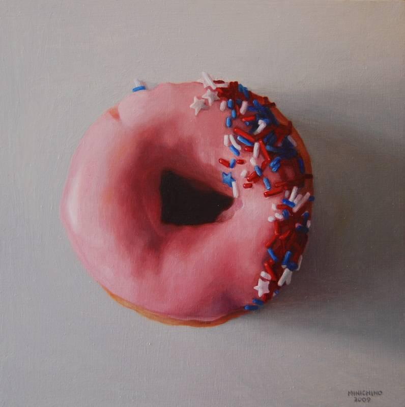 Gina Minichino Still-Life Painting - Sprinkled Donut