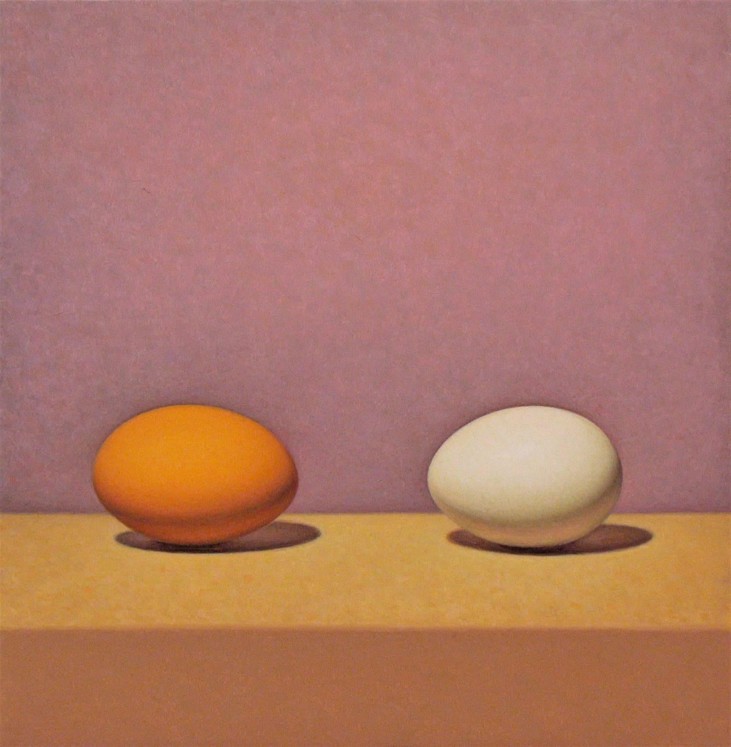 Tom Gregg Still-Life Painting - Two Eggs (violet)