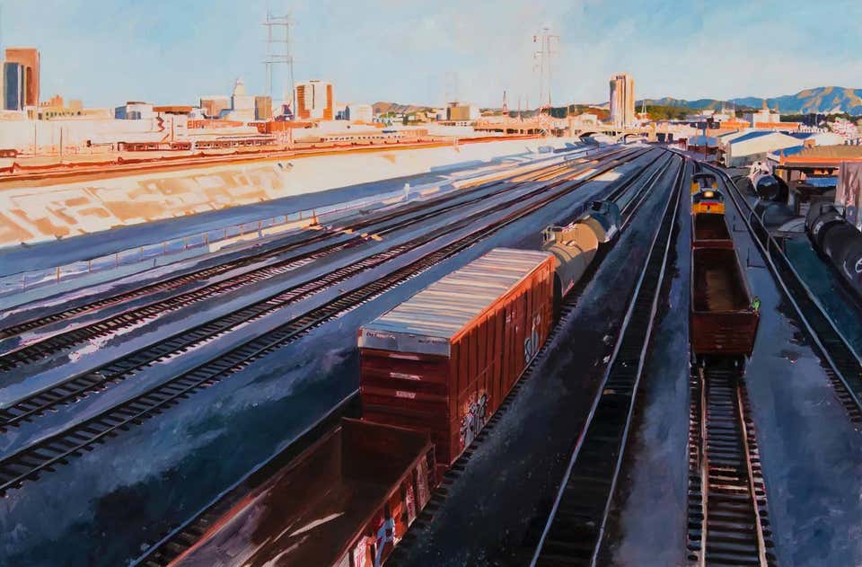 Freight Train in Shadow