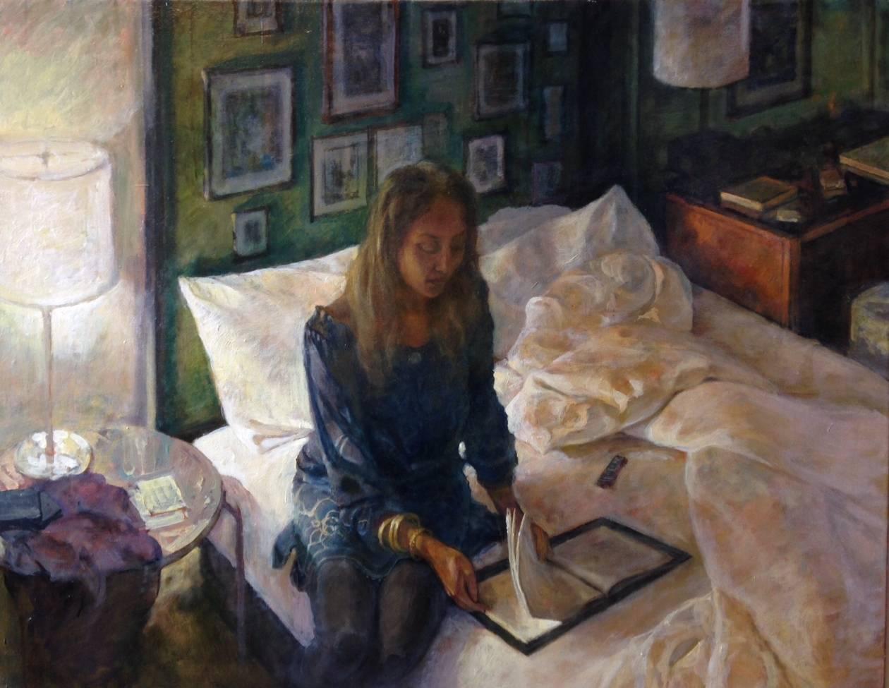 Figurative Painting di Derek Buckner - Il lettore