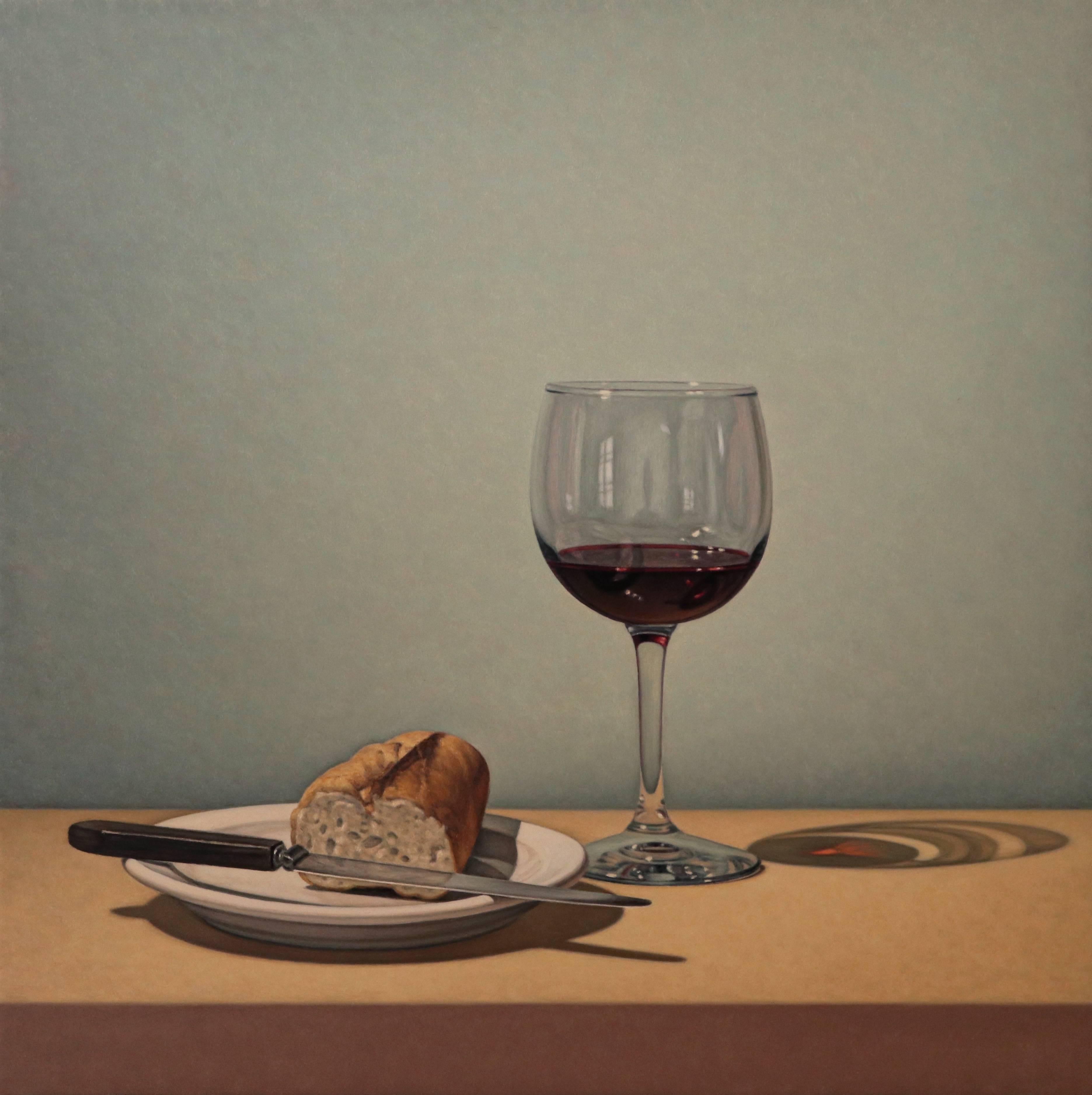 Bread and Wine - Painting by Tom Gregg