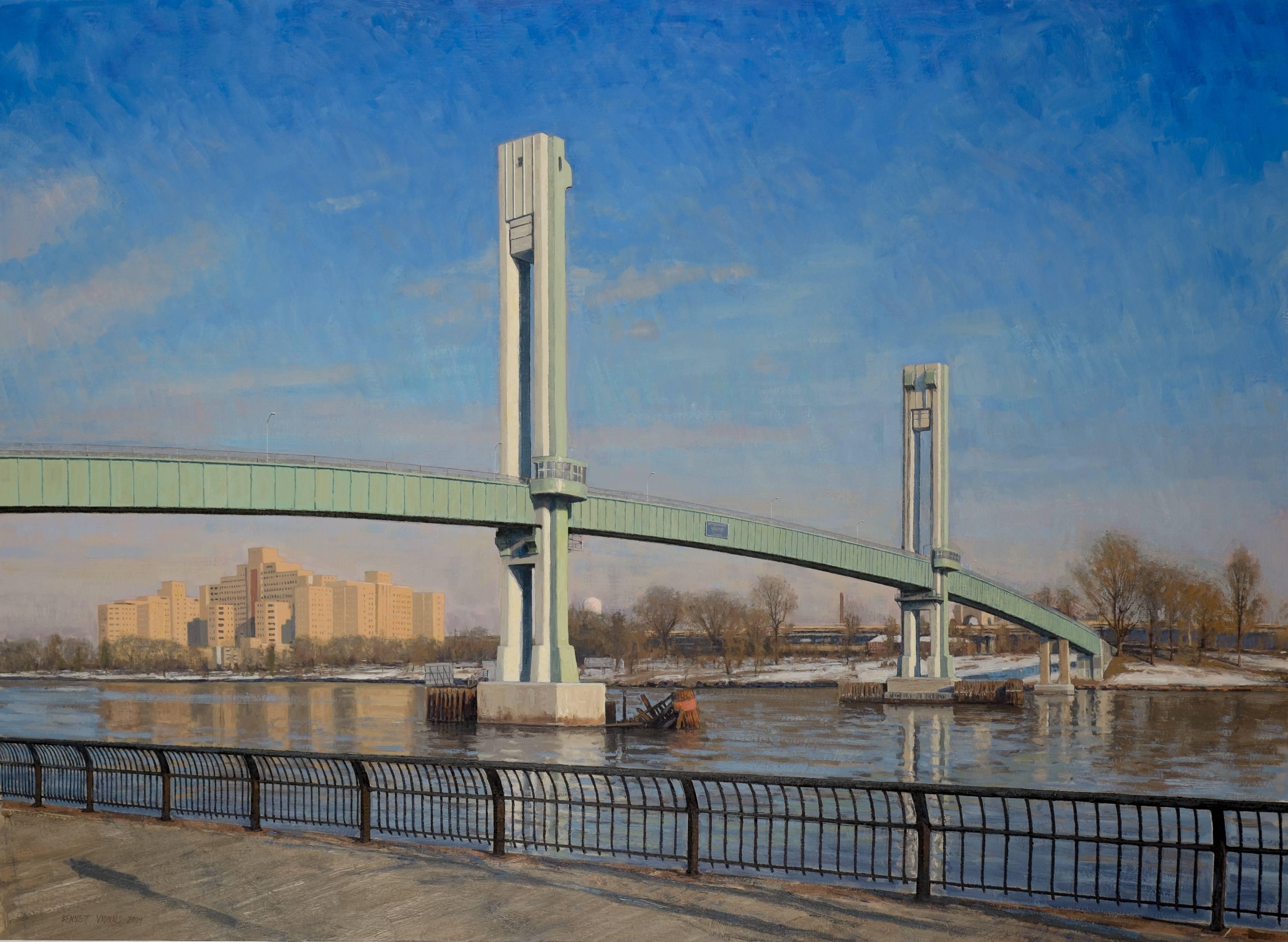Bennett Vadnais Landscape Painting - Footbridge, Framed