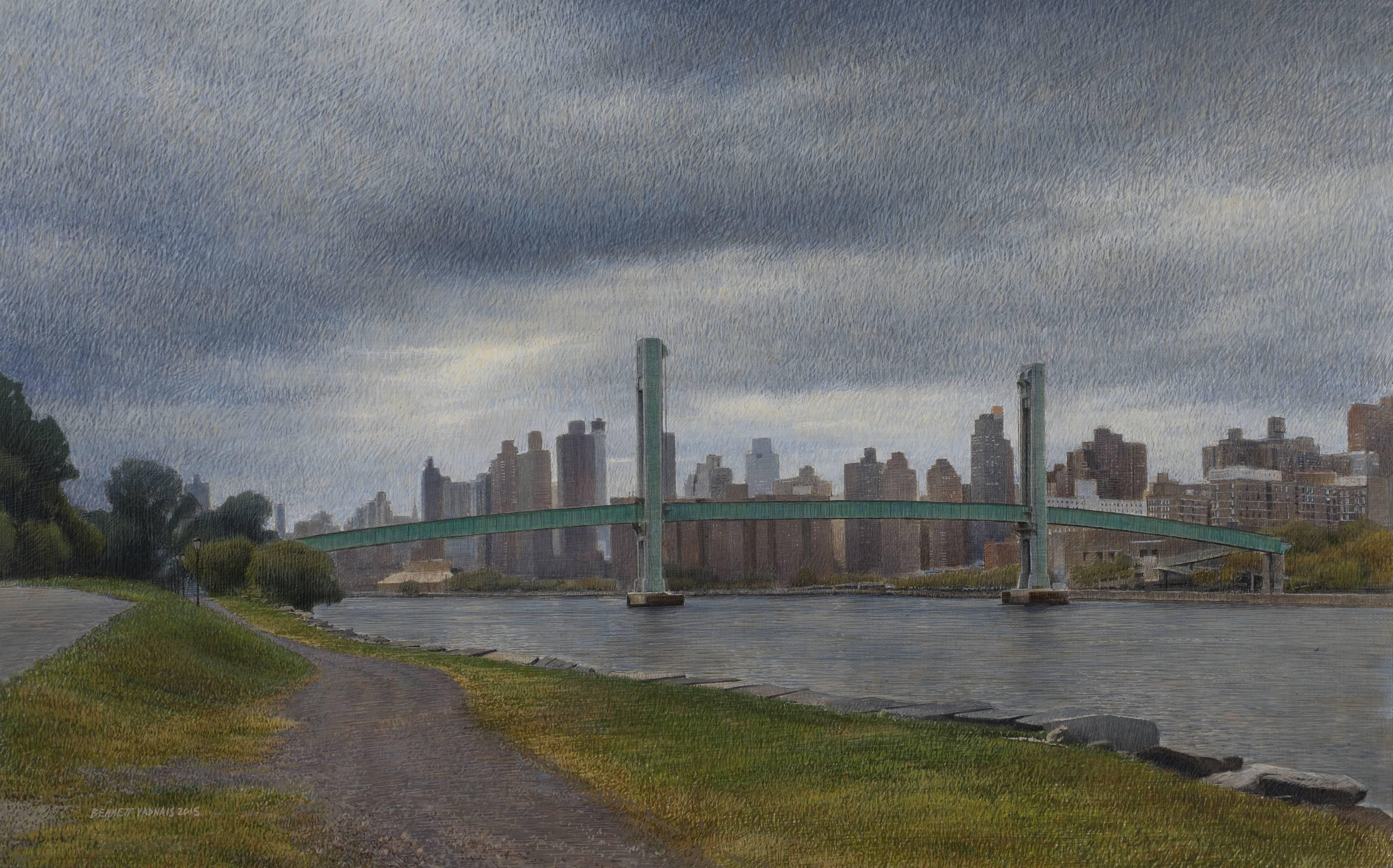 Bennett Vadnais Landscape Painting - Randall's Island, Framed