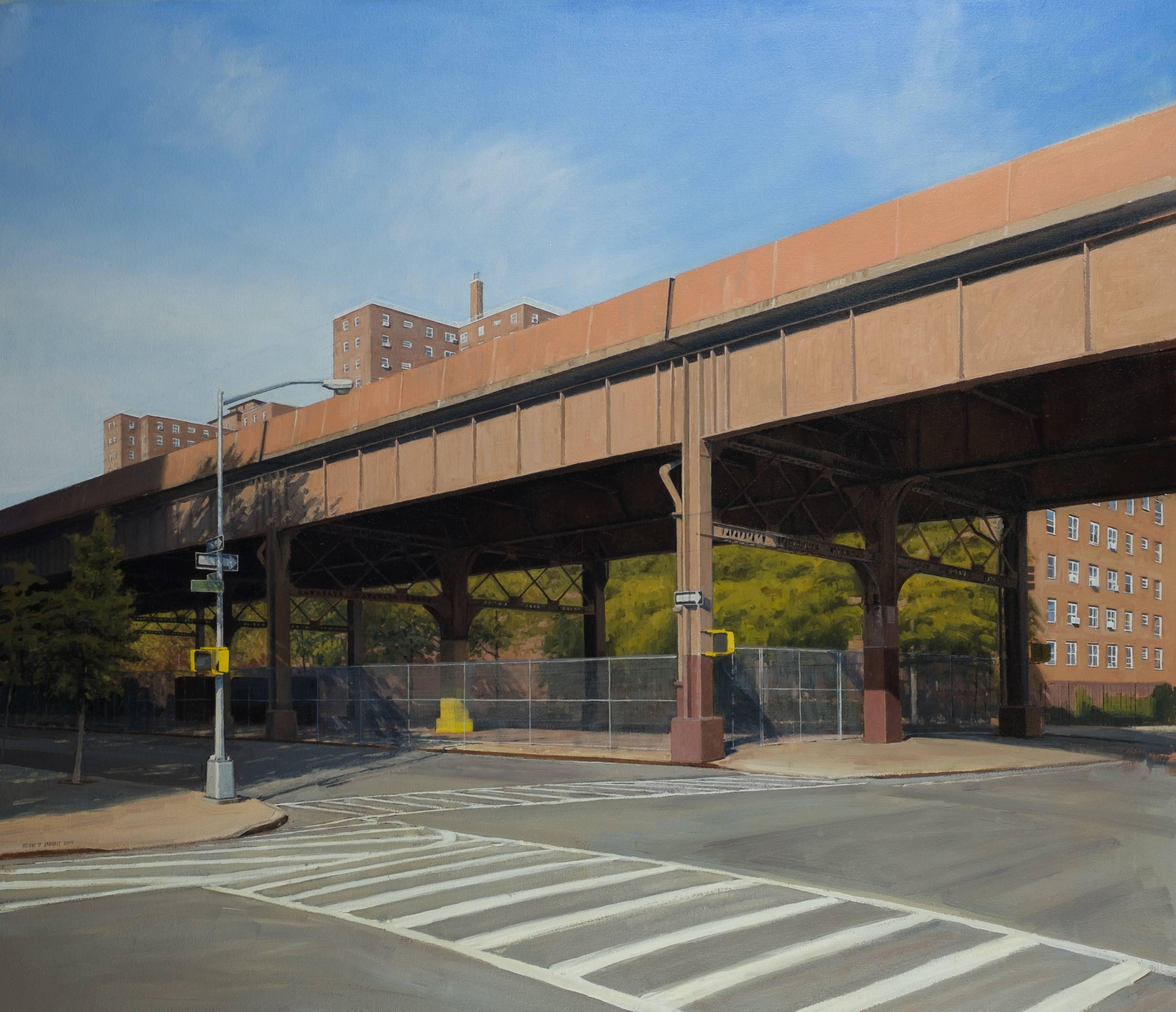 Bennett Vadnais Landscape Painting - Train Overpass, Framed