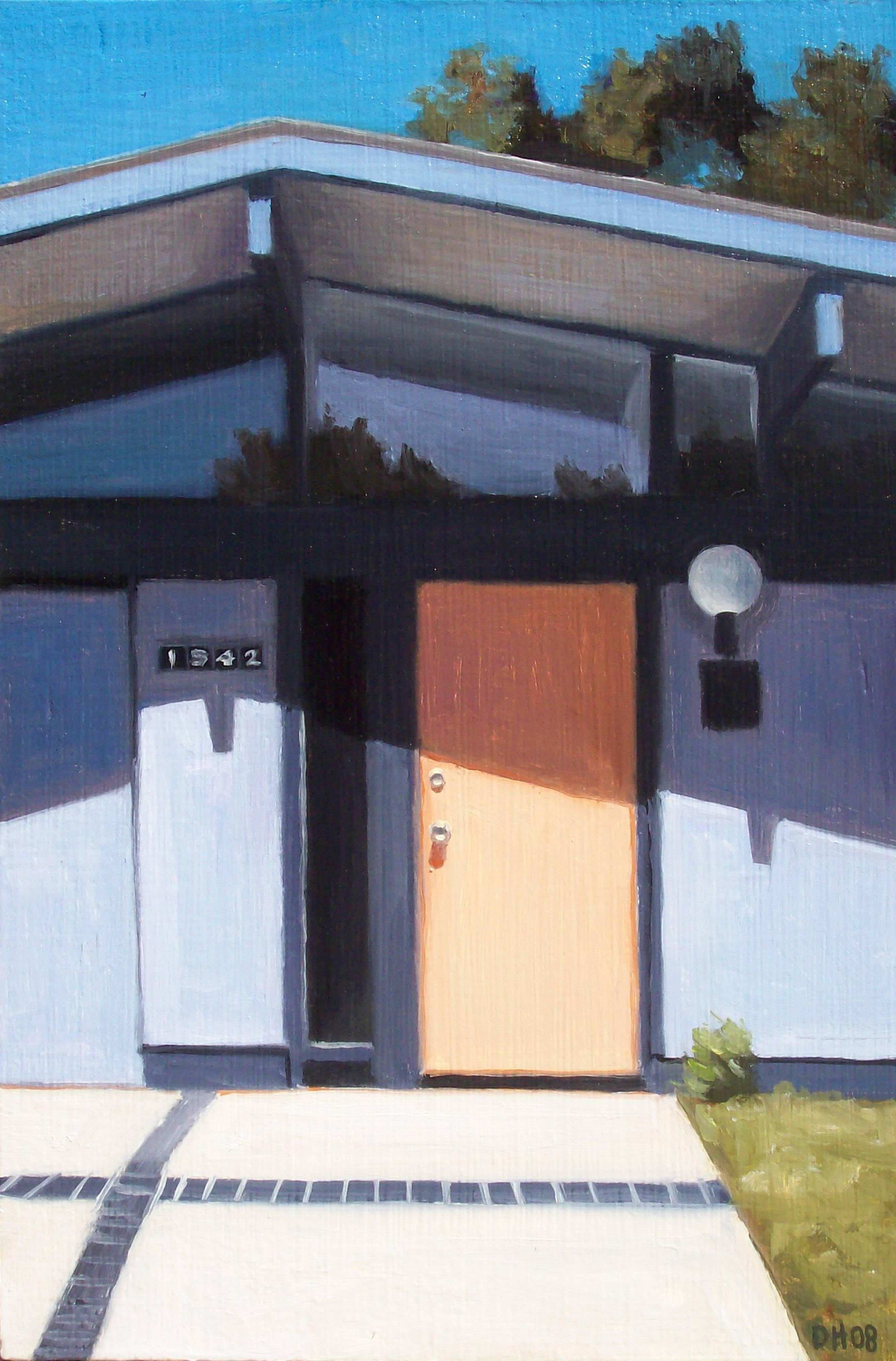 Danny Heller Interior Painting - Eichler Door Orange and Blue