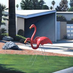 Morning Lawn Flamingos 6