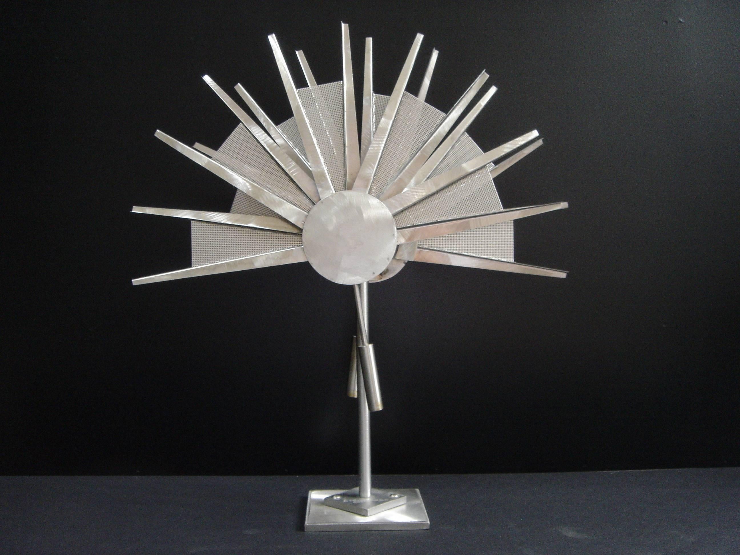 Ken Bortolazzo Abstract Sculpture - Fan, kinetic sculpture