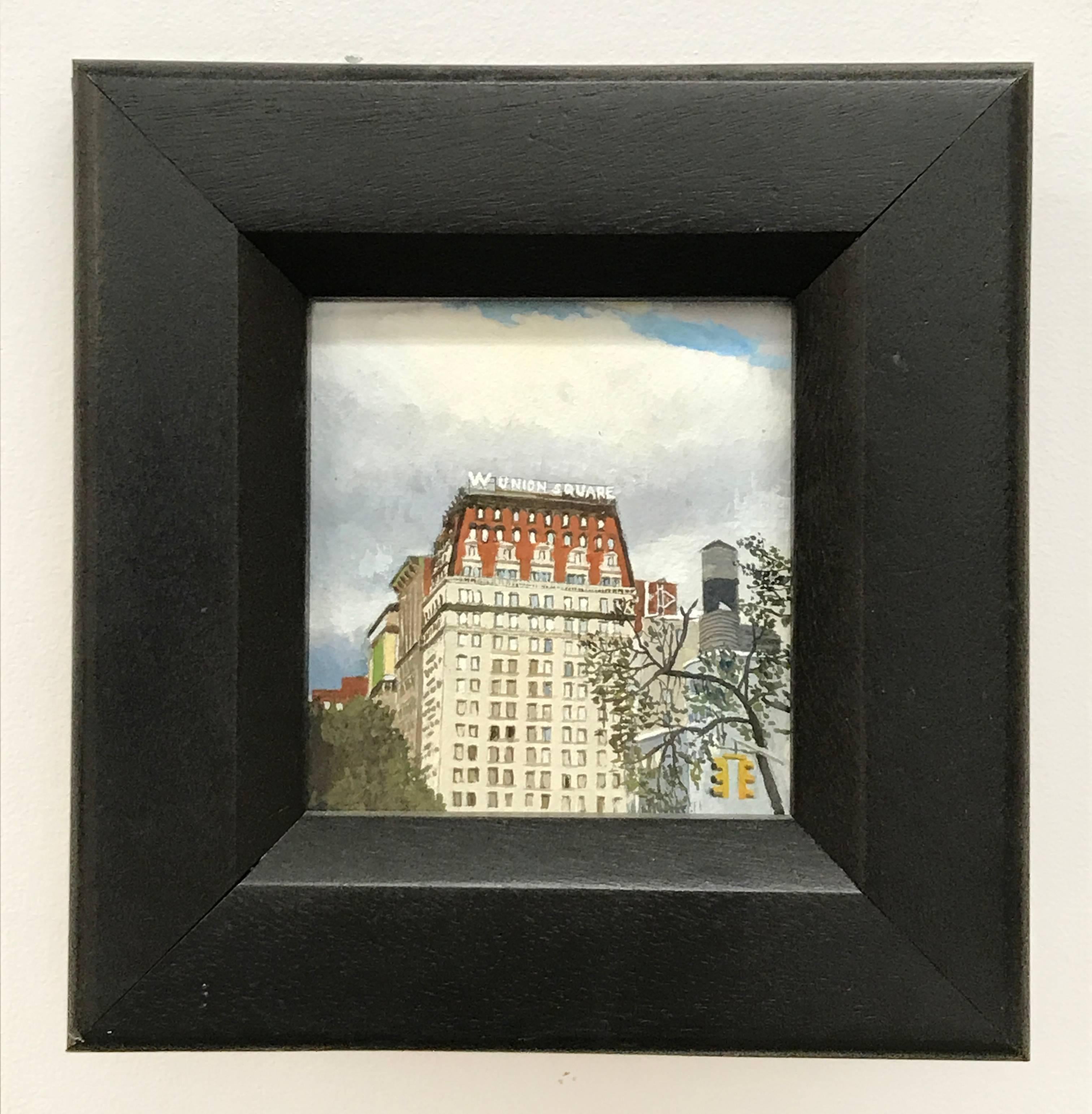 Russ Havard Landscape Painting - Union Square, Framed