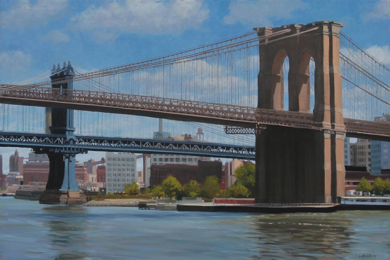 Stephen Magsig Landscape Painting - Brooklyn Bridge