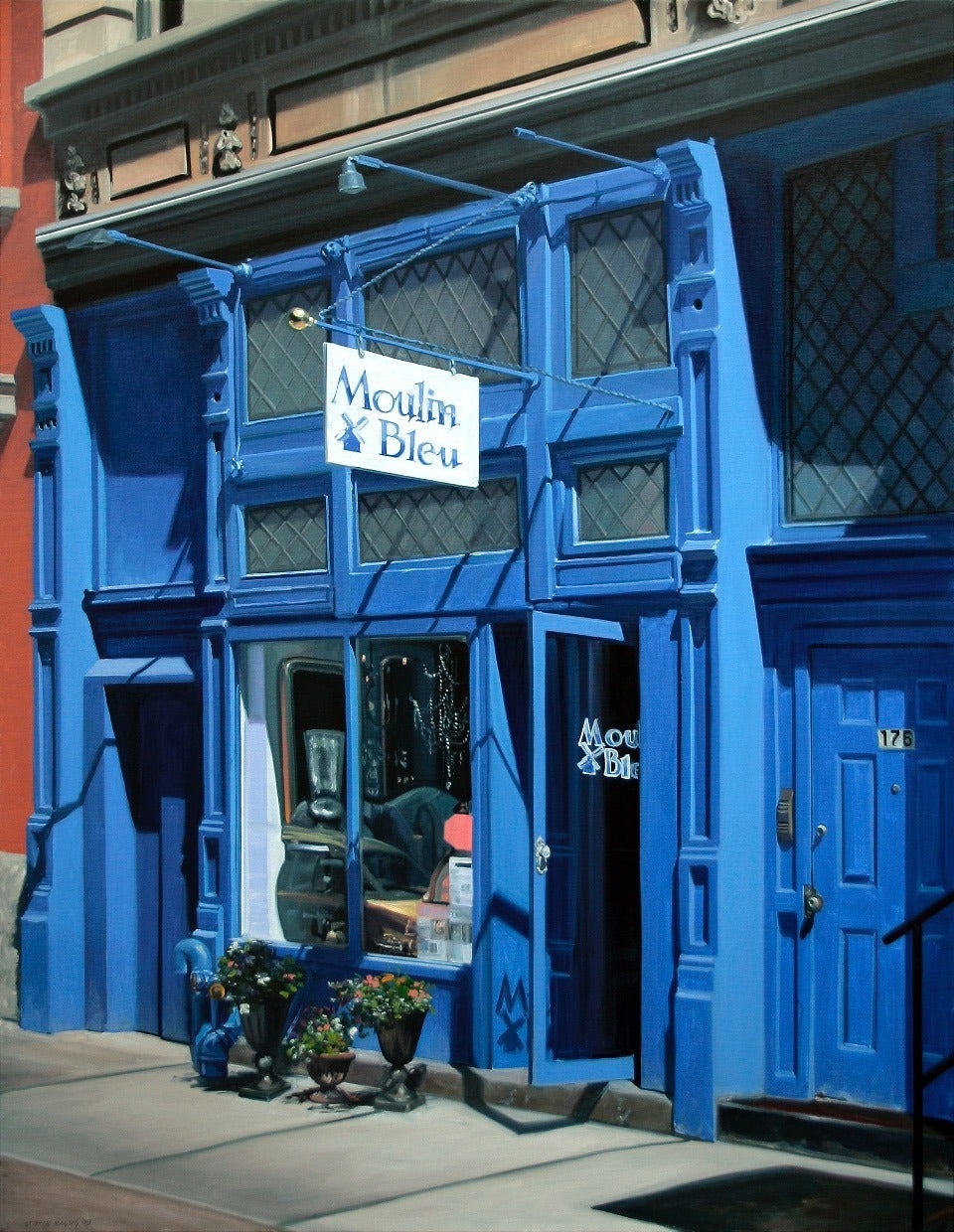 Stephen Magsig Landscape Painting - Moulin Bleu, Framed