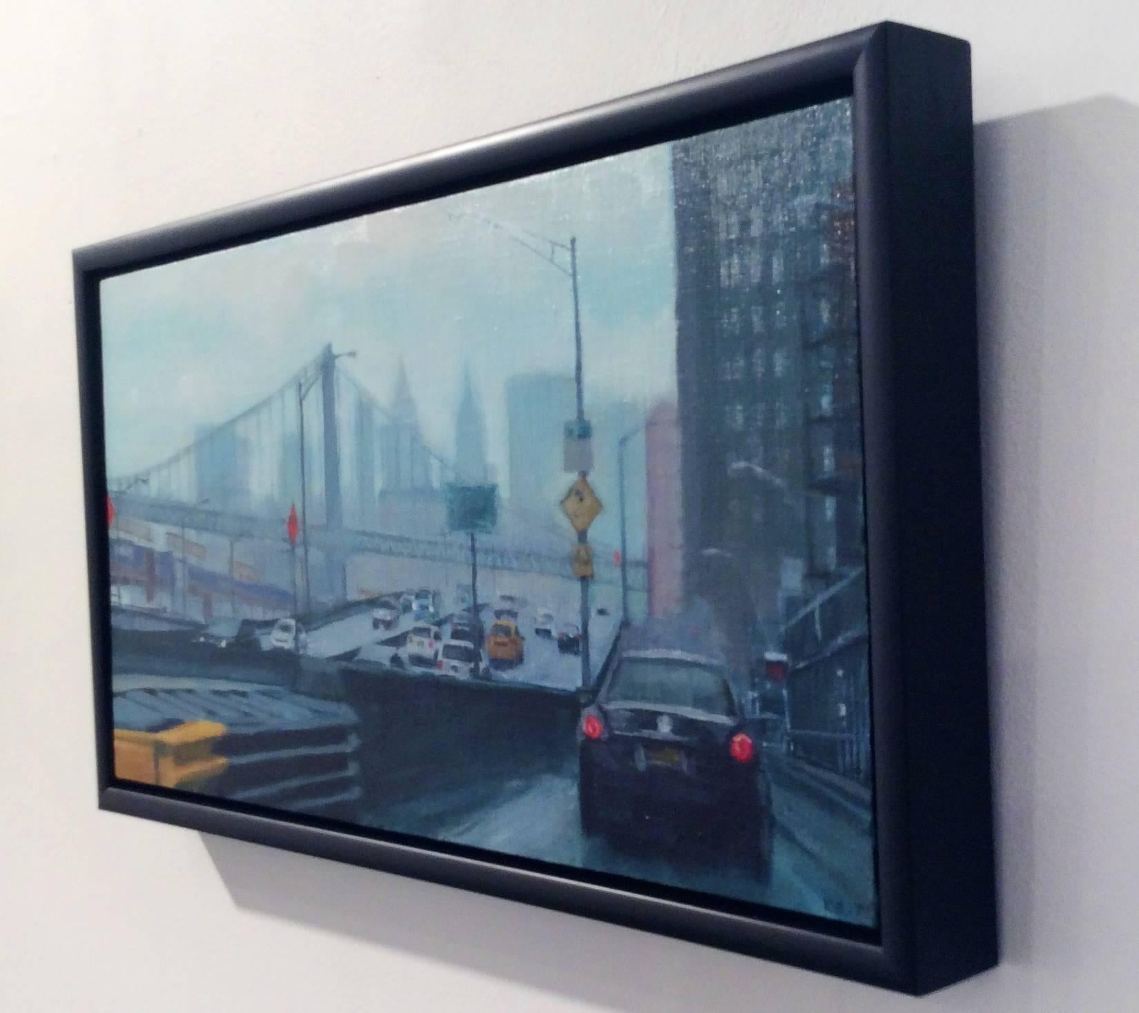 Along the East River, Framed - Painting by Karen Woods