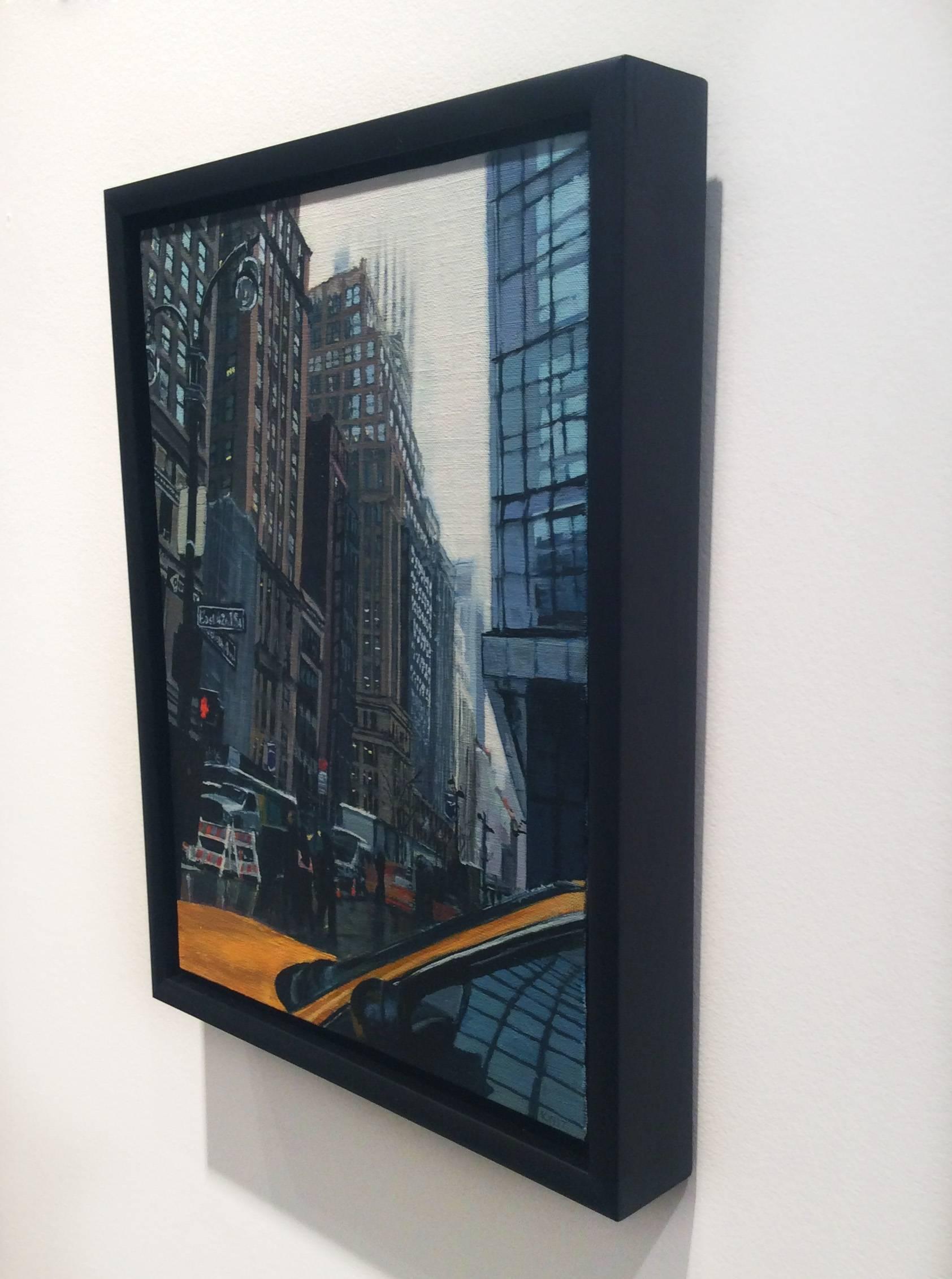 East 42nd Street, Framed - Painting by Karen Woods