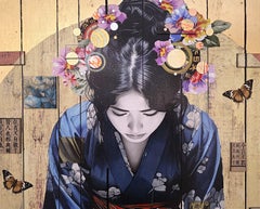 Small Sanctuary - Figurative Asian influence mural art on Canvas