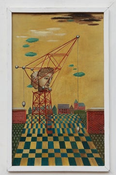Heinz Borchers "Siderische Pendel Peinture à l'huile sur panneau 1963