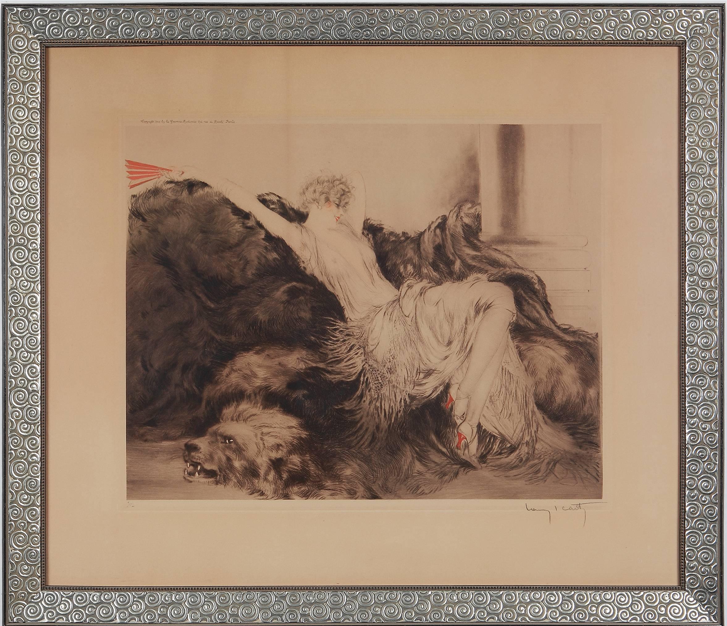 Art-déco-Radierung „Paresse“ von Louis Icart, 1925