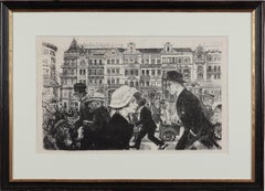 Litografia di Karl Holtz, 1921 "Strassenszene" ("Scena di strada")