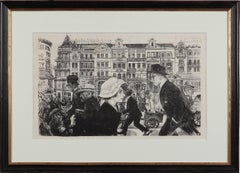 Lithograph by Karl Holtz, 1921 "Strassenszene" ( "Street Scene" )