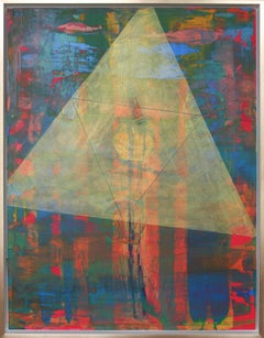 Abstrakte Farbe „V 3 Experiment“ von Udo Haderlein, 2015