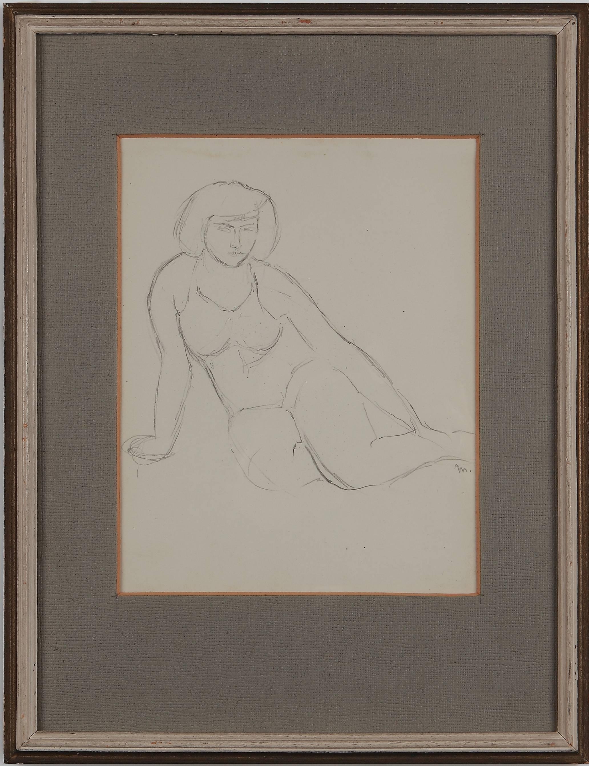 Pencil on paper, around 1920 by Adolphe Milich ( 1886-1964 ), French-Polish. Monogrammed lower right in pencil: m
Measurements: Sheet: 8.86 x 8.27 in ( 22,5 x 21 cm ) Framed: 13.86 x 10.75 in ( 35,2 x 27,3 cm )

